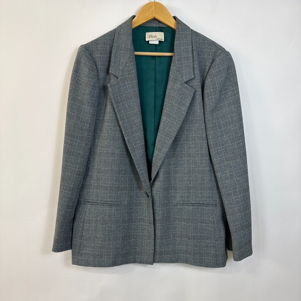 Vintage‎ Blake by Devon Green Plaid Blazer Jacket Tag Size 18 Fit XL?